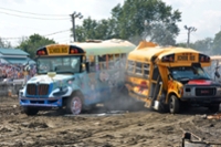 3 County Fair School Bus Demolition Derby and Enduro Racing