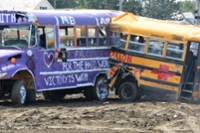 3 County Fair School Bus Demolition Derby and Enduro Racing